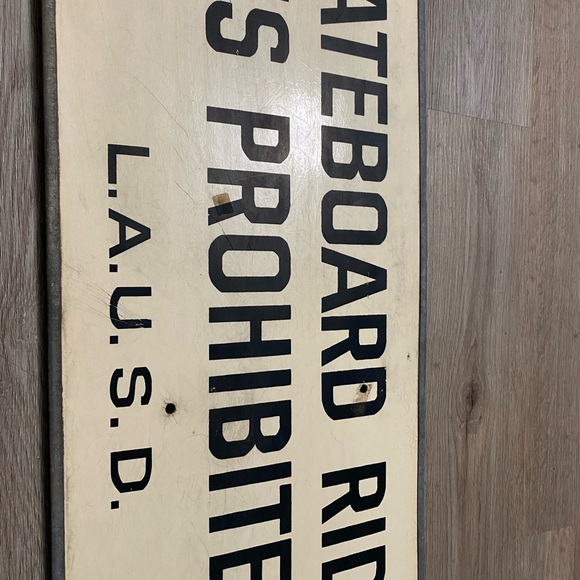 Vintage ‘Skateboard Riding is Prohibited’ Los Angeles 1970’s Metal Large Sign - Picture 3 of 11